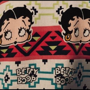 Betty Boop x Southwestern Aztec pattern scrub top (see details below)